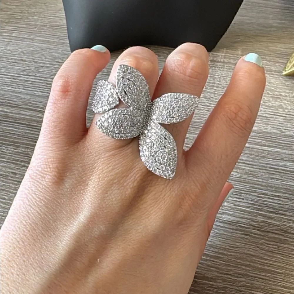 Flower statement ring A565 - Picture 3 of 4